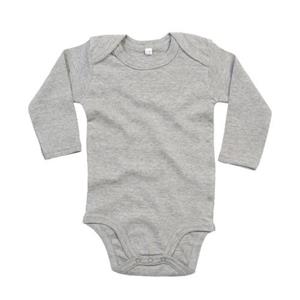 Babybugz gemêleerde babybody met lange mouwen 12-18 grijs