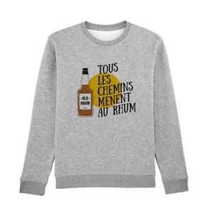 Enkr Herensweater - ALLE WEGEN LEIDEN NAAR RUM XS heide grijze kleur