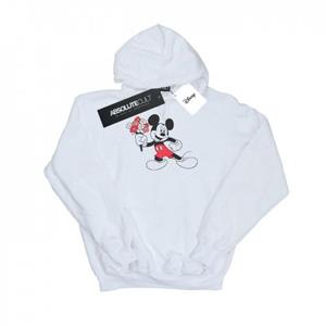 Disney Heren Mickey Mouse Bloemen Hoodie L wit