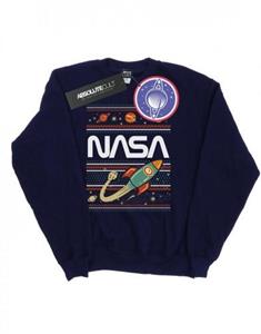 NASA Fair Isle-sweatshirt voor meisjes 12-13 zwart