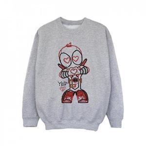 Marvel Girls Deadpool Love Beam Line-sweatshirt 9-11 Years wit