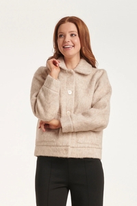 Smashed Lemon 24548 beige korte jas met grote zakken |