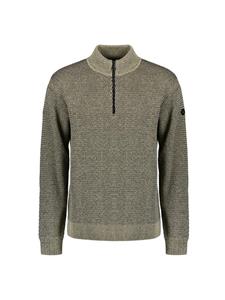 No Excess Half Zip Trui Structuur Melange Stone