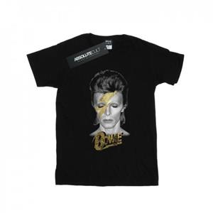 David Bowie jongens Aladdin Sane Gold Bolt T-shirt 7-8 Years zwart