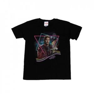 Marvel Boys Guardians of the Galaxy Neon Star Lord T-shirt 7-8 Years zwart