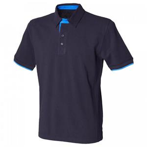 Front Row heren contrast piqué poloshirt L
