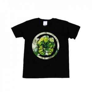 Marvel Boys Avengers Hulk Montage symbool T-shirt 12-13 zwart