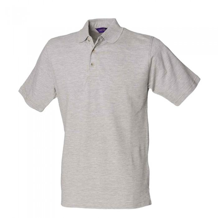 Henbury Klassiek katoenen piqué zwaar poloshirt voor heren L grijs