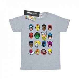 Marvel Boys Comics gezichten T-shirt 12-13 grijs