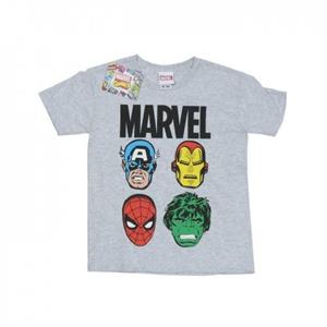 Marvel Boys Comics Main Heads T-Shirt 12-13 grijs