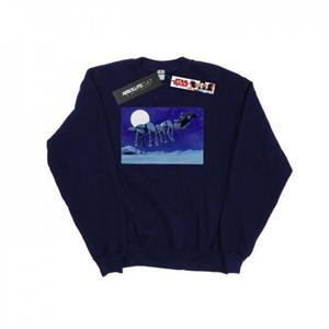Star Wars Kerst AT-AT slee-sweatshirt voor heren L wit
