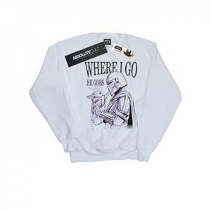 Star Wars Heren The Mandalorian Where I Go Sweatshirt L wit