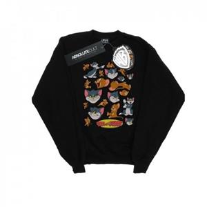 Tom And Jerry Tom en Jerry Heren Sweatshirt met vele gezichten M wit