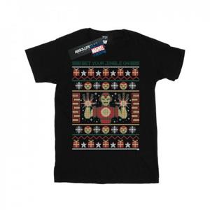 Marvel Boys Iron Man krijg je Jingle op Fair Isle T-shirt 12-13 zwart