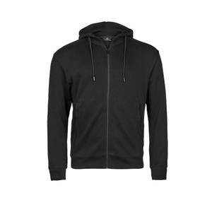 Tee Jays Heren Ribber Interlock hoodie met volledige ritssluiting L zwart