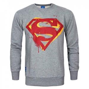 Superman Mens Stencil Sweatshirt M grijs