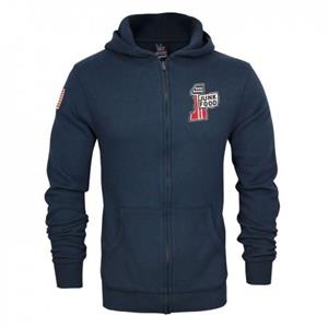 Pertemba FR - Apparel Junk Food Heren Amerikaanse 1 vlag hoodie met volledige ritssluiting S Vloot