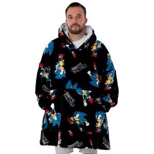 Sonic The Hedgehog Heren Hoodie-deken One Size zwart