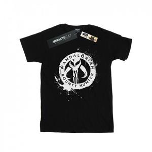 Star Wars Boys The Mandalorian Bounty Hunter Splatter Skull T-shirt 9-11 Years wit