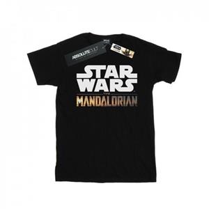 Star Wars jongens het Mandalorian logo T-shirt 12-13 wit