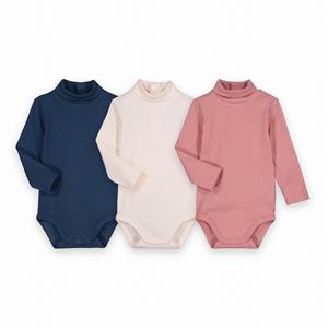 LA REDOUTE COLLECTIONS Set van 3 rompertjes met rolkraag en lange mouwen