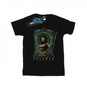 DC Comics jongens Aquaman ingelijst drietand T-shirt 12-13 zwart
