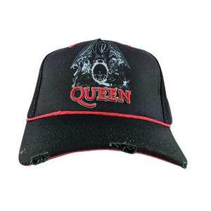 Amplified Versterkte unisex volwassen lijn kunst Crest Queen Trucker Cap One Size rood/zwart