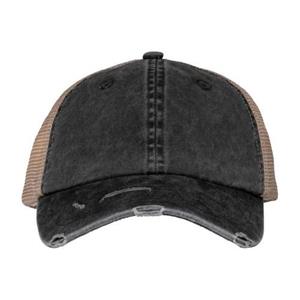 Pertemba FR - Apparel Native Spirit Unisex Volwassene Vernietig Gewassen Trucker Cap One Size beige/zwart
