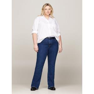 Tommy Hilfiger Curve Overhemdblouse CRV ESS COTTON EASY FIT SHIRT in grote maten, borstzak, kellerplooi achter, afgeronde zoom