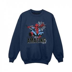 Marvel Girls Spider-Man geweldig sweatshirt 5-6 Years wit