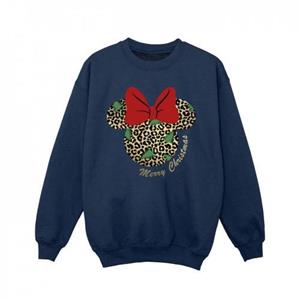 Disney meisjes Minnie Mouse luipaard kerstsweater 5-6 Years wit