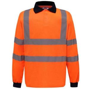 Yoko unisex volwassen poloshirt met lange mouwen en lange mouwen L oranje