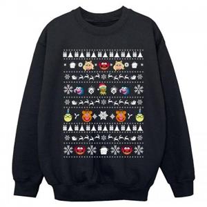 Disney Boys Muppets kersthoofden sweatshirt 12-13 zwart