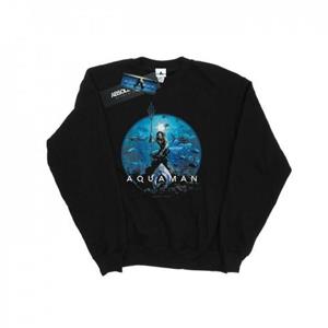 DC Comics Aquaman Circle Poster-sweatshirt voor jongens 12-13 zwart