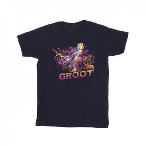 Marvel Girls Guardians Of The Galaxy Abstract Groot katoenen T-shirt 5-6 Years wit