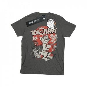 Tom And Jerry Girls Rocket Prank Cotton T-Shirt 12-13 houtskool