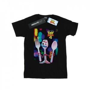 Disney meisjes Toy Story 4 Forky poster katoenen T-shirt 12-13 zwart