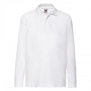 Fruit of the Loom Childrens/Kids 65/35 Plain Long-Sleeved Polo Shirt 9-11 Years wit