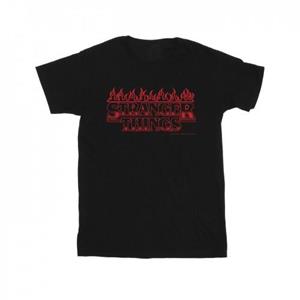 Pertemba FR - Apparel Netflix Boys Stranger Things vlammen T-shirt 12-13 zwart