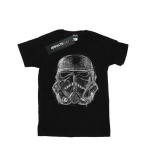 Star Wars jongens Stormtrooper Scribble helm T-shirt 12-13 zwart
