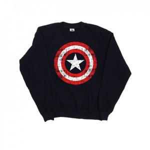 Marvel Heren Avengers Captain America Scratched Shield Sweatshirt L marineblauwe kleur