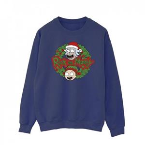 Rick And Morty Rick en Morty heren kerstkrans sweatshirt L wit