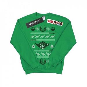 Star Wars Yoda Christmas Tauntauns-sweatshirt voor heren L bosgroene kleur