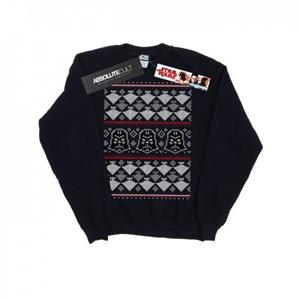 Star Wars Heren Kerst Vader Imperial Starship Fair Isle Sweatshirt L marineblauwe kleur