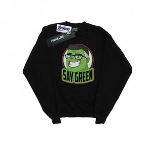 Marvel Heren Avengers Endgame Hulk Say Groen Sweatshirt M wit