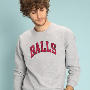 Le Roi du Tshirt Herensweater - BALLEN XS heide grijze kleur