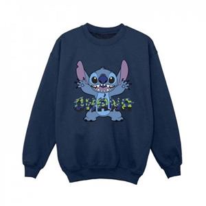 Disney Lilo en Stitch Ohana blauw Glitch sweatshirt voor jongens 5-6 Years wit