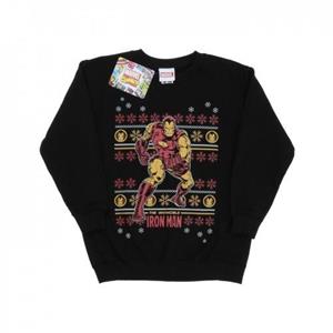 Marvel Iron Man Fair Isle kerstsweater voor jongens 12-13 zwart