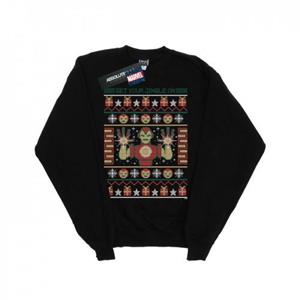 Marvel Boys Iron Man, haal je Jingle On Fair Isle-sweatshirt 12-13 zwart