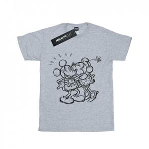 Disney meisjes Mickey en Minnie Mouse Kiss Sketch katoenen T-shirt 12-13 wit